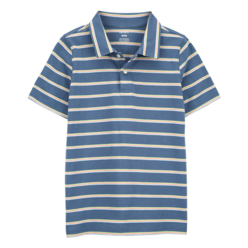 Oshkoshbgosh Blue Kid Striped Jersey Polo Shirt | oshkosh.com