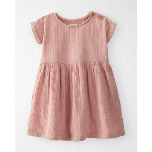 Carters Dusty Rose Toddler Organic Cotton Gauze Dress in Pink