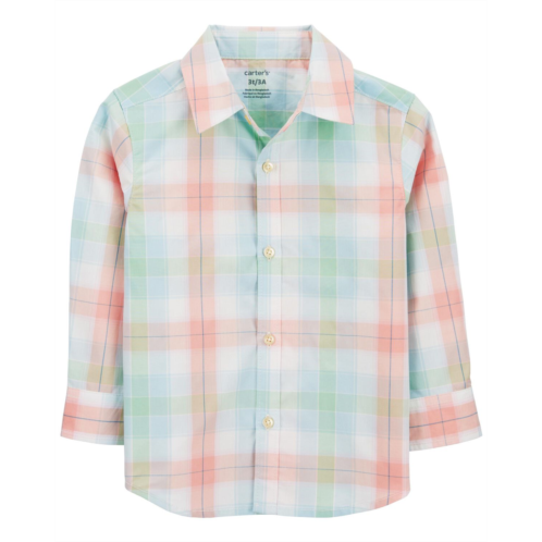 Carters Multi Toddler Plaid Button-Down Shirt