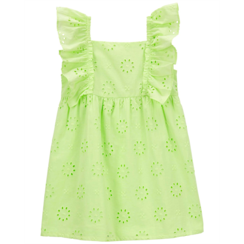 Carters Green Toddler Eyelet Flutter Dress