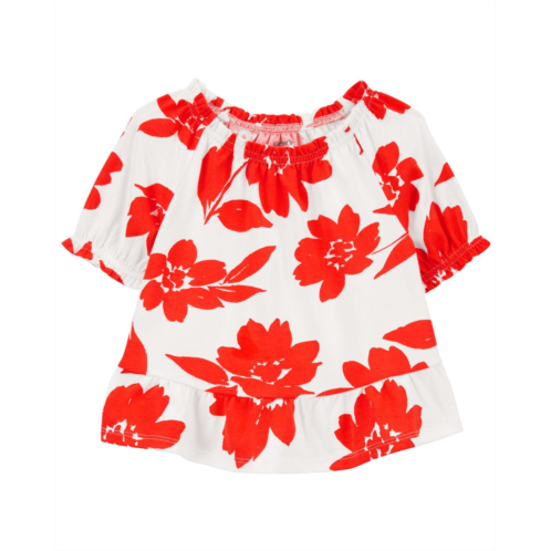 Oshkoshbgosh Red/White Toddler Floral Smocked Top | oshkosh.com