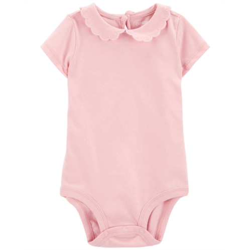 Oshkoshbgosh Pink Baby Scalloped Peter Pan Collar Jersey Bodysuit | oshkosh.com