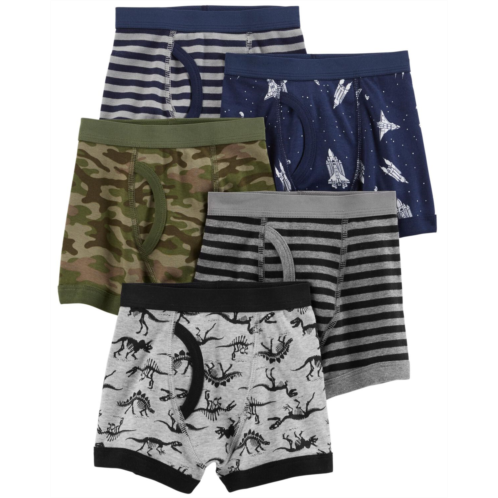 Carters Green/Navy 5-Pack Cotton Boxer Briefs Underwear