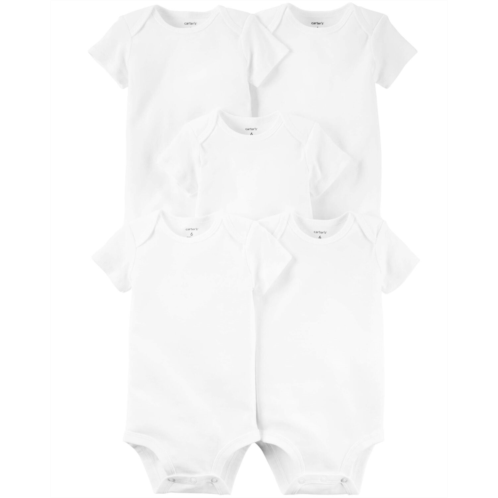 Carters White Baby 5-Pack Short-Sleeve Bodysuits