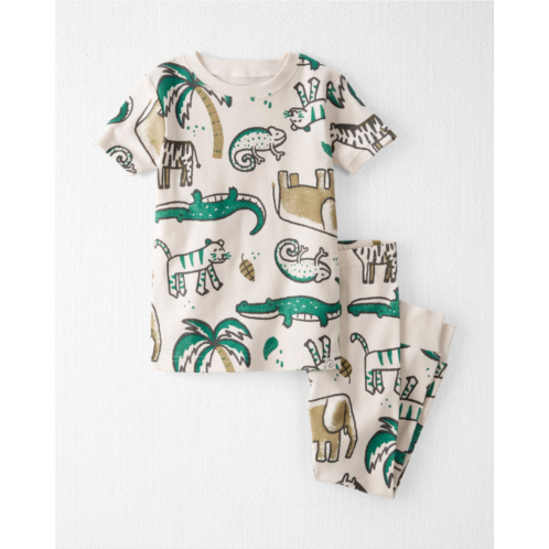 Carters Jungle Animals Print Toddler Organic Cotton Pajamas Set