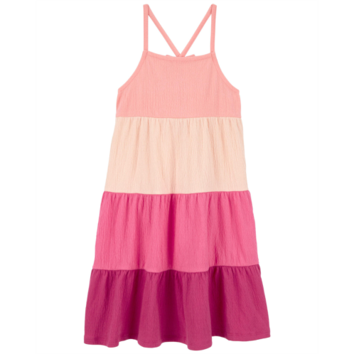Carters Pink Toddler Crinkle Jersey Tiered Dress