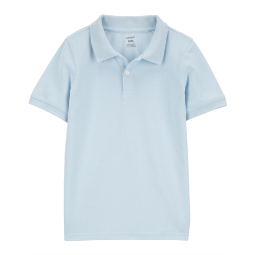 Oshkoshbgosh Blue Kid Ribbed Collar Polo Shirt | oshkosh.com