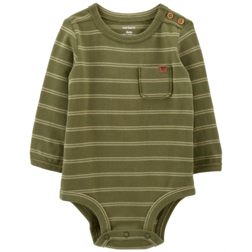 Oshkoshbgosh Green Baby Striped Jersey Bodysuit | oshkosh.com