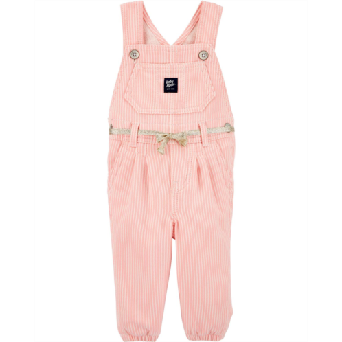 Carters Pink, White Baby Hickory Stripe Overalls