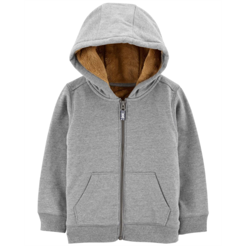 Carters Grey Baby Fuzzy-Lined Hoodie