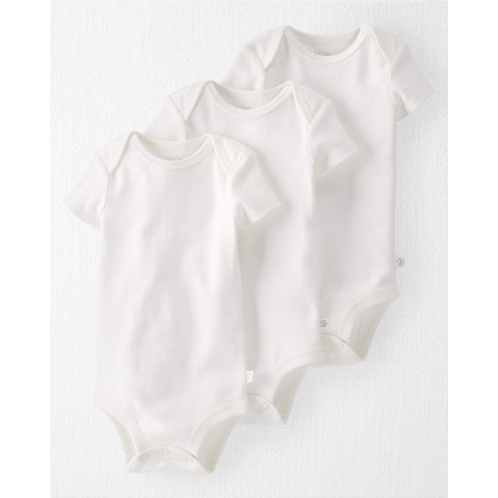 Oshkoshbgosh White Baby 3-Pack Organic Cotton Rib Bodysuits | oshkosh.com