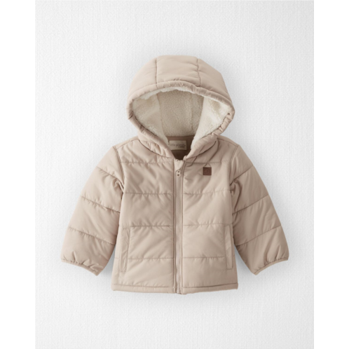 Carters Tan Baby Recycled Puffer Jacket in Tan