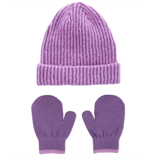 Carters Purple Toddler 2-Pack Beanie & Mittens