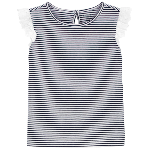 Carters Blue Toddler Striped Eyelet Ruffle Top