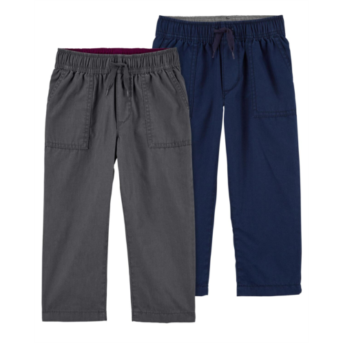 Carters Multi Toddler 2-Pack Jersey Lined Tapered Canvas Pants Set