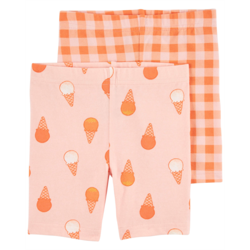 Carters Peach/Pink Baby 2-Pack Bike Shorts