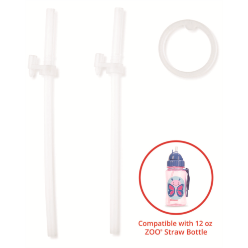 Carters Clear Zoo Straw Bottle (12 oz) Extra Straws - 2-Pack