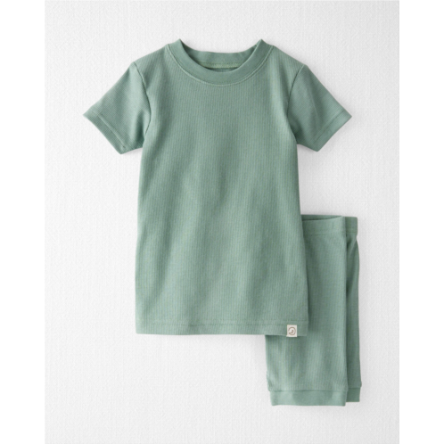 Carters Tropical Green Baby 2-Piece Organic Cotton Ribbed Pajamas Set