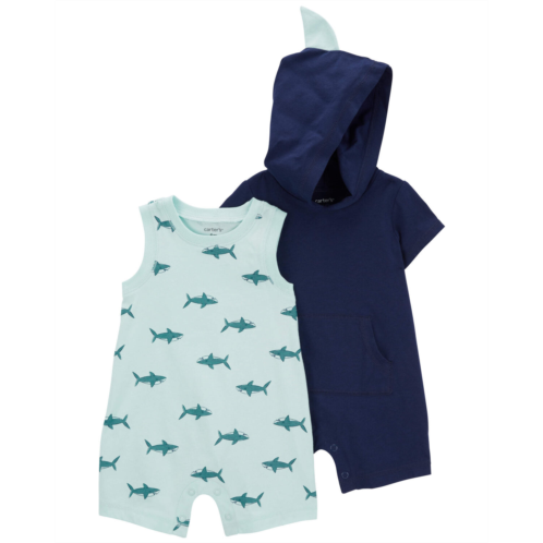 Carters Multi Baby 2-Pack Cotton Rompers