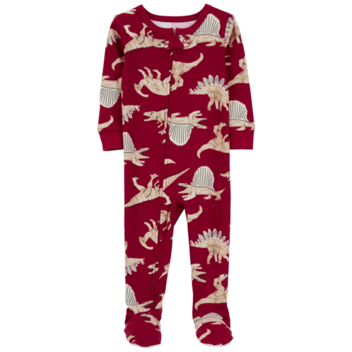 Oshkoshbgosh Burgundy Baby 1-Piece Dinosaur 100% Snug Fit Cotton Footie Pajamas | oshkosh.com