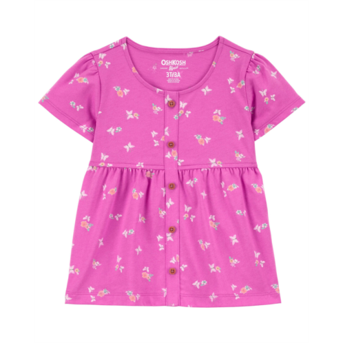 Carters Pink Toddler Floral Print Button-Front Top