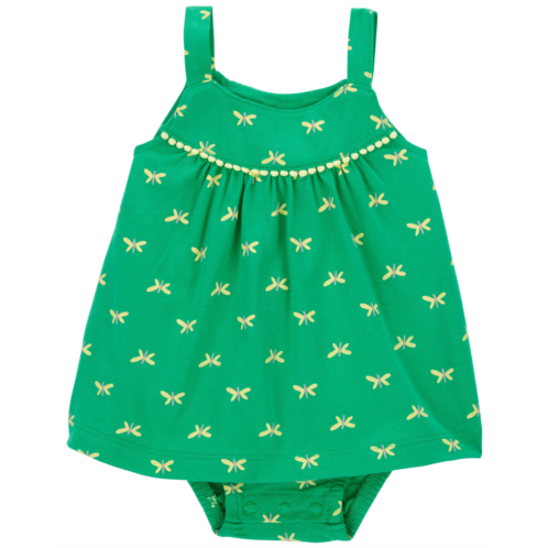 Carters Green Baby Butterfly Sunsuit