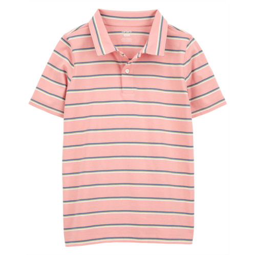 Oshkoshbgosh Pink Kid Striped Jersey Polo | oshkosh.com