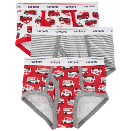 Carters Grey/Red 3-Pack Cotton Briefs Underwear