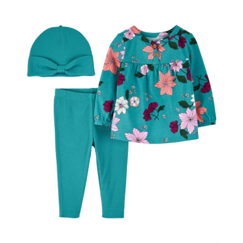 Oshkoshbgosh Teal Baby 3-Piece Floral Outfit Set | oshkosh.com