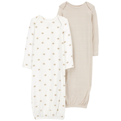 Oshkoshbgosh Ivory Baby 2-Pack PurelySoft Sleeper Gowns | oshkosh.com