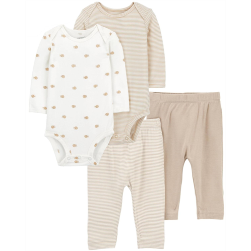 Carters Multi Baby 4-Piece PurelySoft Long-Sleeve Bodysuits & Pants Set