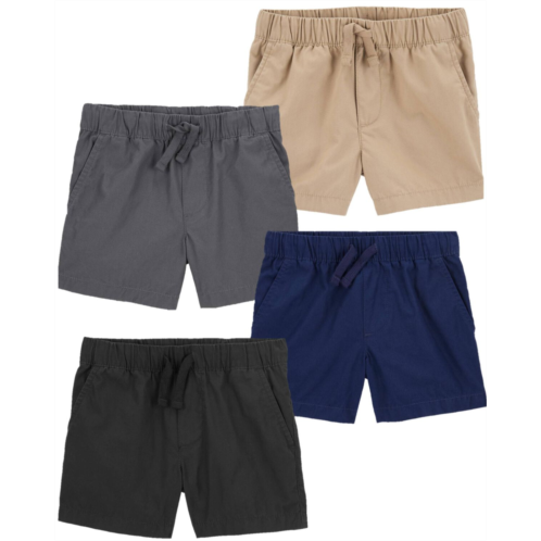 Carters Multi Baby 4-Pack Pull-On Poplin Shorts
