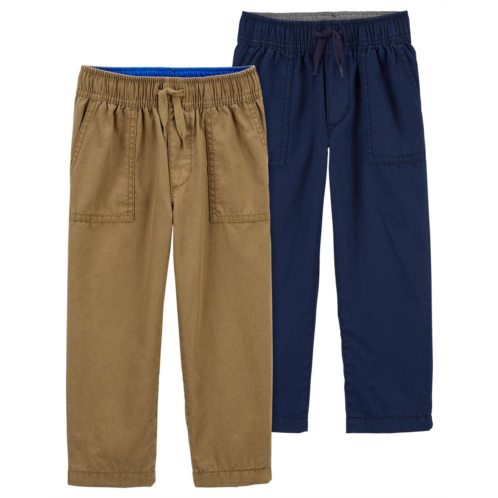 Carters Multi Toddler 2-Pack Jersey Lined Tapered Canvas Pants Set