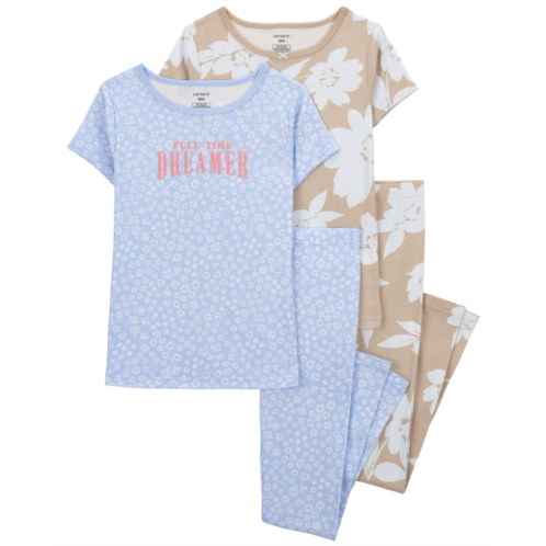 Carters Multi Kid 4-Piece Floral 100% Snug Fit Cotton Pajamas