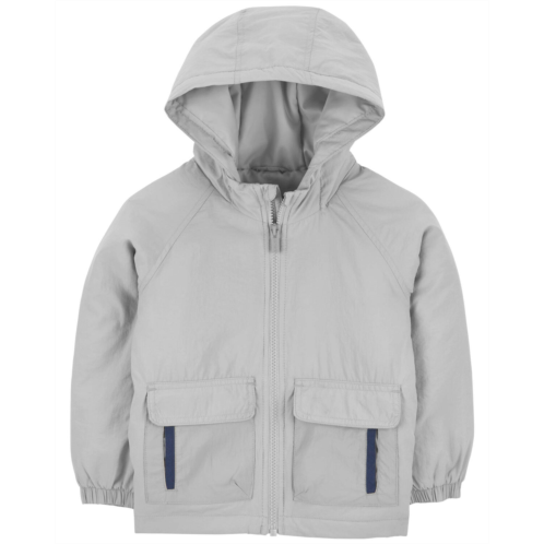 Carters Solid Grey Crinkle Toddler Mid-Weight Jacket