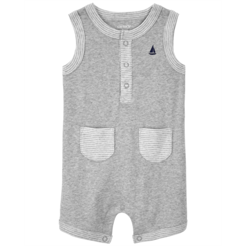 Carters Heather Baby Sailboat Pocket Snap-Up Romper