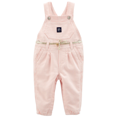 Oshkoshbgosh Blush Pink Baby Denim History Stripe Overalls | oshkosh.com