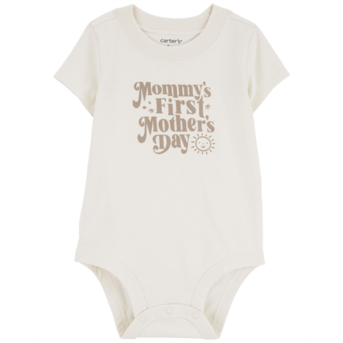 Carters Tan Baby First Mothers Day Cotton Bodysuit