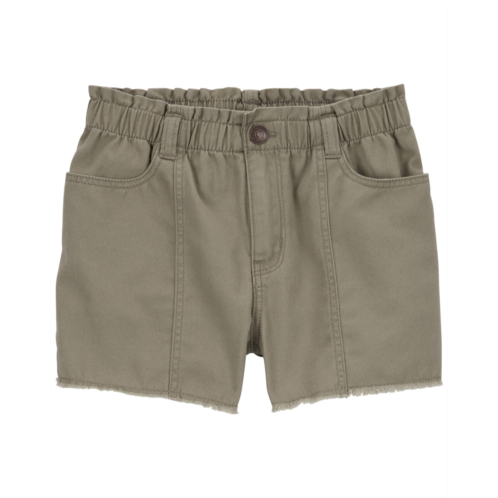 Carters Green Kid PaperBag Twill Shorts