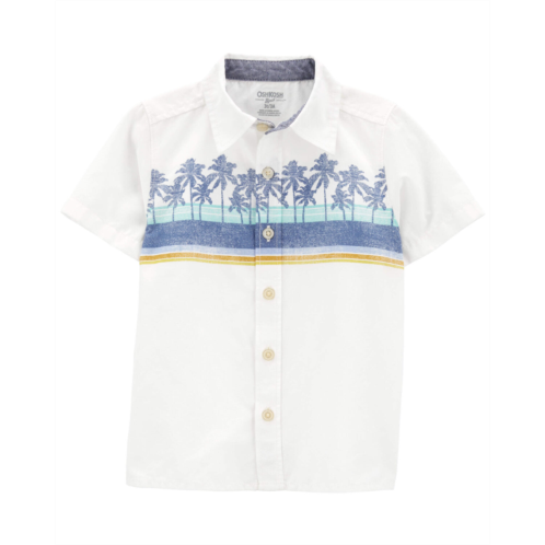 Carters White Baby Tropical Print Button-Front Shirt