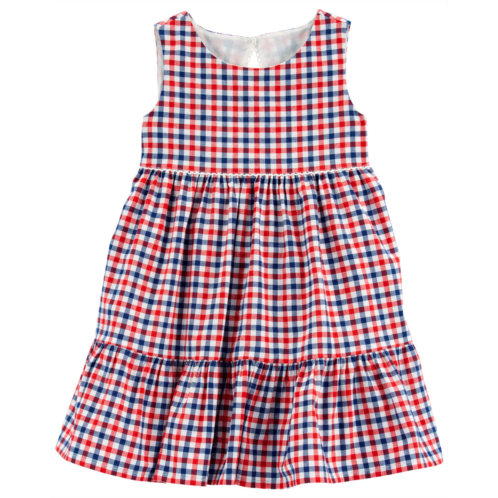 Carters Multi Toddler Plaid Tiered Dress