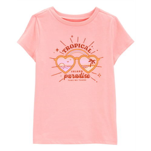 Carters Pink Kid Tropical Paradise Graphic Tee