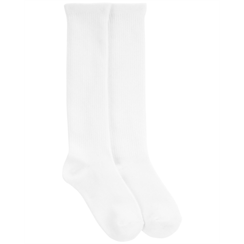 Carters White 2-Pack Knee-High Socks
