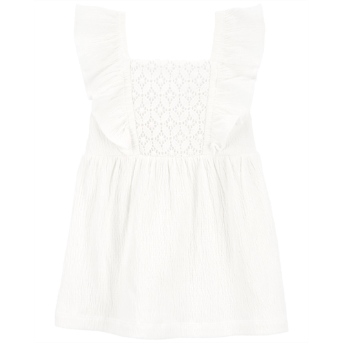 Carters White Baby Crochet Dress