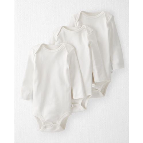 Oshkoshbgosh White Baby 3-Pack Organic Cotton Bodysuits | oshkosh.com