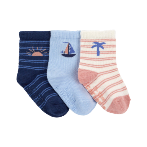 Carters Blue/Pink Baby 3-Pack Vacation Booties