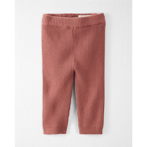 Carters Rose Baby Organic Cotton Ribbed Sweater Knit Pants in Rose
