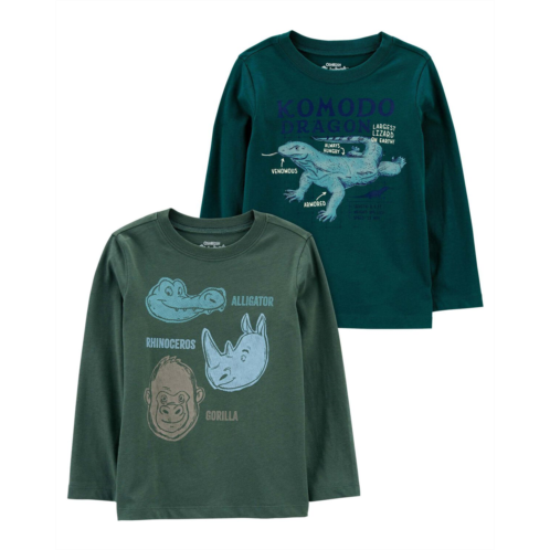 Carters Green Toddler 2-Pack Graphic Tees Set