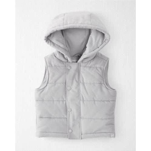 Carters Frosted Grey Baby Corduroy Puffer Vest Made with Organic Cotton