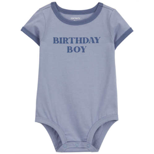 Carters Blue Baby Birthday Boy Bodysuit